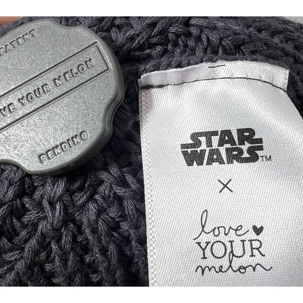 Love Your Melon x Star Wars Mandalorian Baby Yoda Grogu Knit Beanie Hat Pom Gray